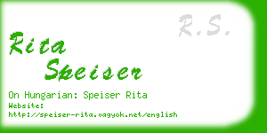 rita speiser business card